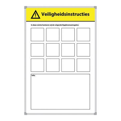 Set van whiteboard en magneten houd u aan de gezondheidsvoorschriften - Smit Visual