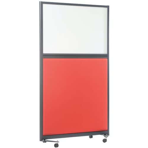 Akoestische scheidingswand op voet serie M - Met whiteboard - 2000x1000 mm