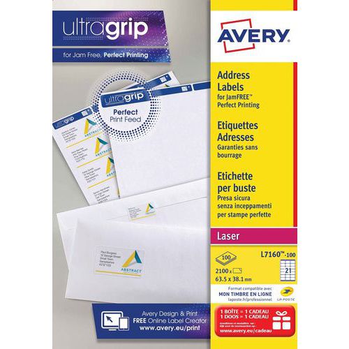 Adresetiket Ultragrip - Voor laserprinter