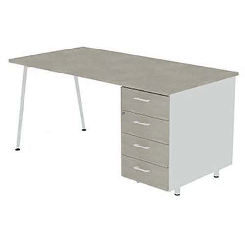 Bureau met ladeblok 120x80 HB 4 laden - Quadrifoglio