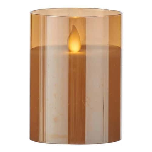 Decoratieve kaars goud op batterij - h10 x diam. 7,5 cm