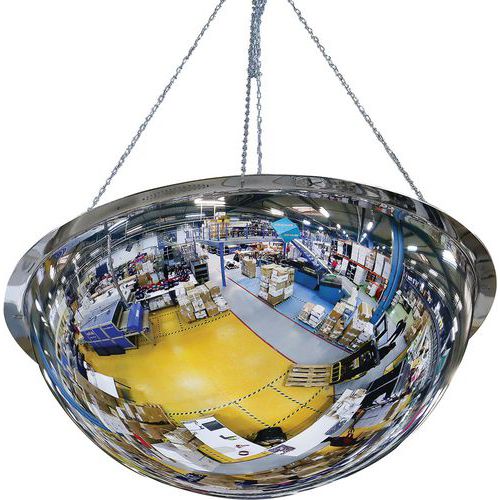 Bolvormige spiegel met halve bol Plexi+ - Zicht 360° - Bevestiging met magneten - Kaptorama