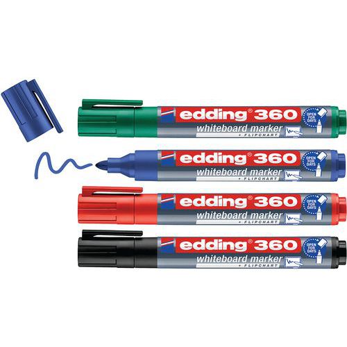 Uitwisbare marker voor whiteboards - Set van 4 - Edding 360