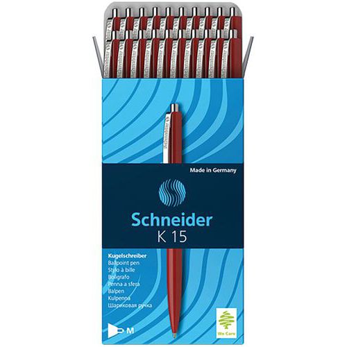 Balpen - K15 - rood - 20 stuks - Schneider