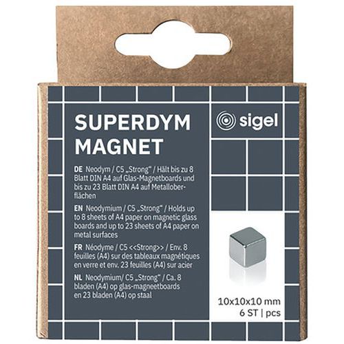 Magneet voor glasbord - 10 mm - 6 stuks - Strong - C5 - Sigel