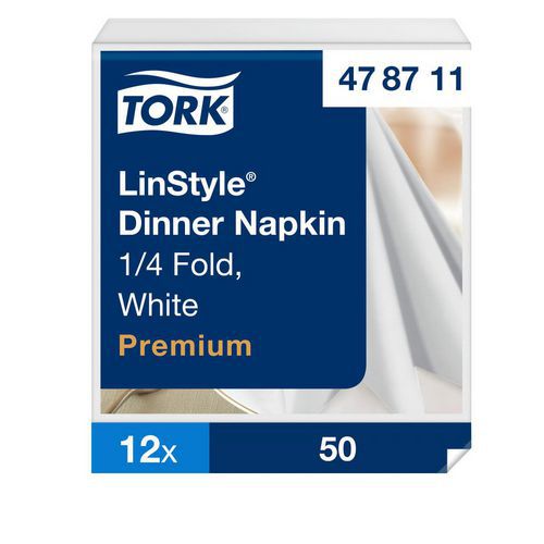 Servetten Dinner wit 12x50 - Tork Premium LinStyle®