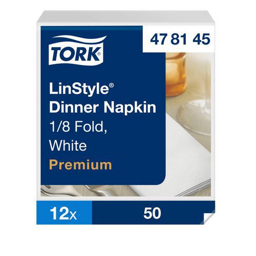 Servet Dinner wit vouw 1/8 12x50 servetten - Tork LinStyle®