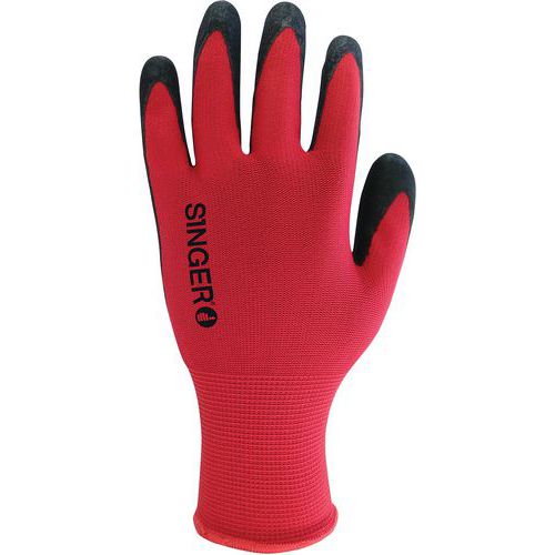 Handschoen van polyester 13 gauge Latex foam - Singer