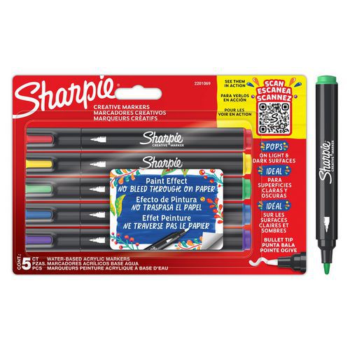 Opake creatieve markeerstift Sharpie Bullet, ronde punt - assortiment - Sharpie