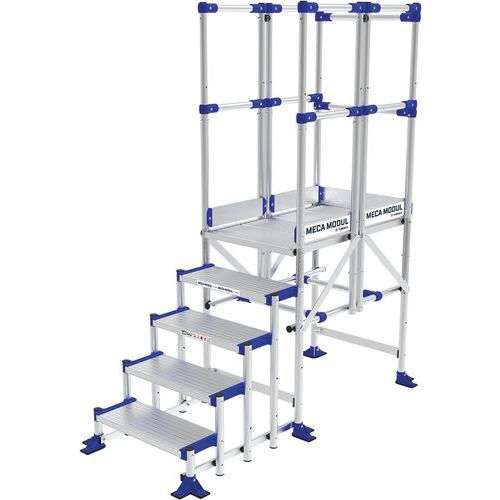 Aluminium platform MECA Modul - 3 relingen - Tubesca-Comabi