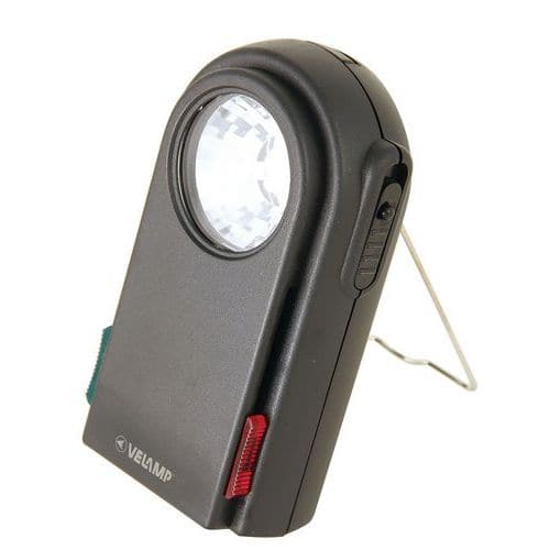 Zaklamp met 3 led's, gekleurde filters en morseknop - Velamp