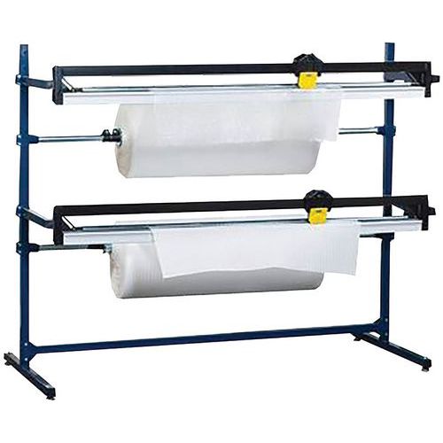 Afroller/snijder voor papier, noppenfolie en schuimfolie 1080 mm 2 rol