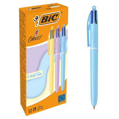 BIC balpen 4 kleuren Pastel - 3 verschillende kleuren - BIC