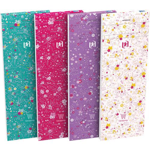 Notitieblok geniet shopping flowers 74x210 160p 90g - Pak 10 - Oxford