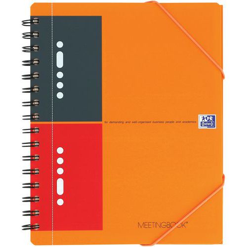 Schrijfblok meetingbook spiraal A5 + 160p 80g gelinieerd 6 mm - Oxford