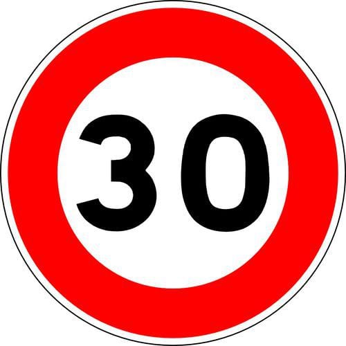 Signaalbord B14_30 snelheidsbeperking 30 km/u - Lacroix