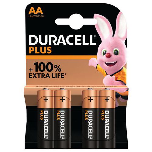 Alkalinebatterij AA Plus 100% - 4 - 8 of 12 eenheden - Duracell