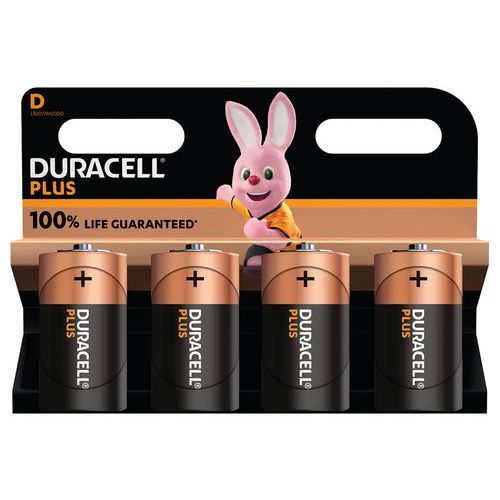 Alkalinebatterij D plus 100% - 2 of 4 eenheden - Duracell