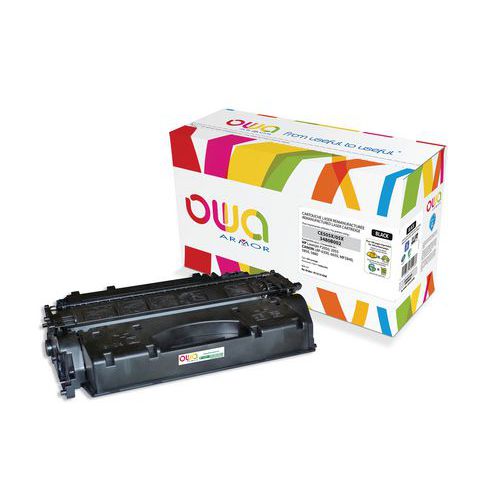 Toner hoge capaciteit geschikt voor HP 55A noir - OWA