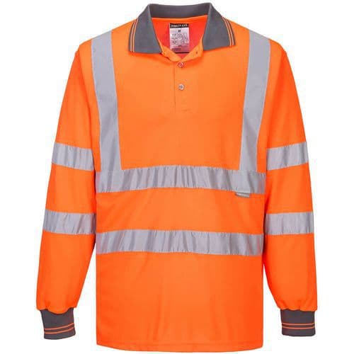 Poloshirt Lange Mouw Hi-Vis Oranje S277 Portwest