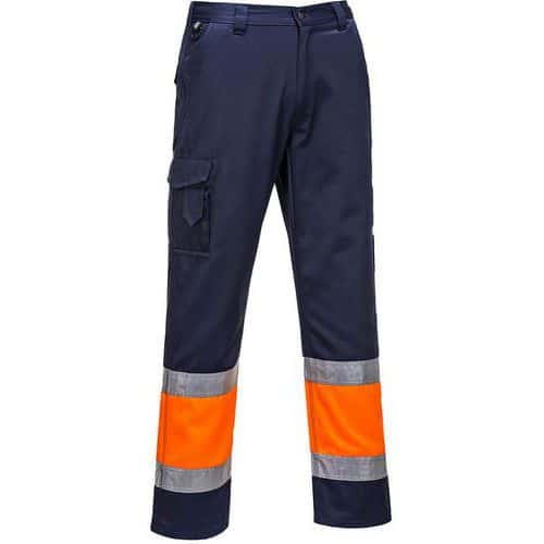 Combatbroek Tweekleuren Hi-Vis Blauw/oranje E049 Portwest