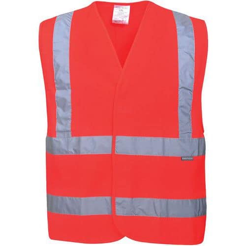 Vest Two Band & Brace Hi-Vis Rood C470 Portwest