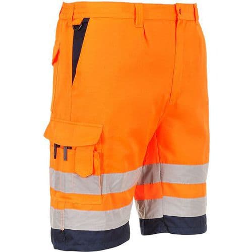 Broek Kort Hi-Vis Polykatoen Blauw/oranje E043 Portwest