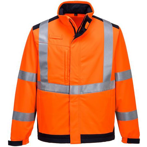 Softshell Jack Modaflame multinorm Arc MV72 Blauw/oranje Portwest