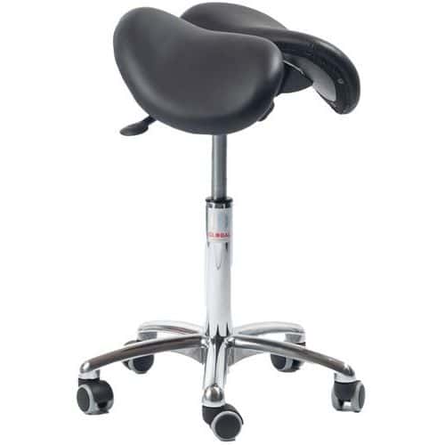 Stoel zadel medium Echo in twee delen, leer - Global Professional Seating