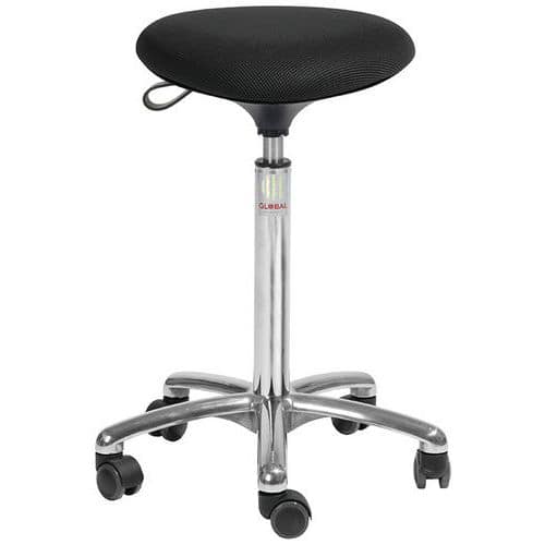 Kruk alu50 hoog model zitting Tria stof 3D - Global Professional Seating