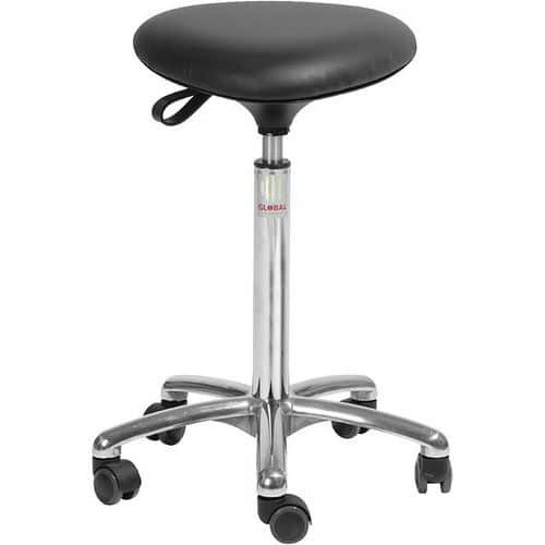 Kruk alu50 hoog model zitting Tria imitatieleer - Global Professional Seating