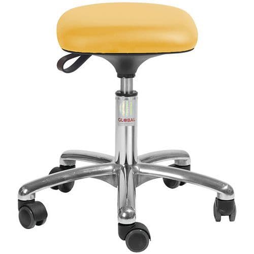 Kruk alu50 laag model zitting Tetra imitatieleer - Global Professional Seating