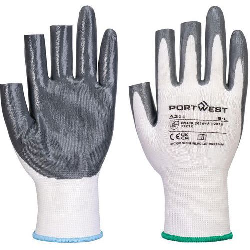 Handschoen Grip 13 Nitril 3 vingerloze - Portwest