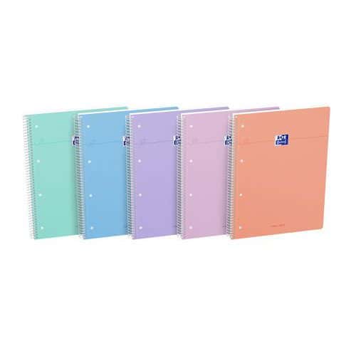 Spiraalblok Smart gelinieerd assorti Pastel - 23 x 29,7 cm - Oxford