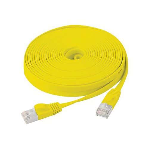 Platte netwerkkabel RJ45 CAT 6 U FTP SNG geel