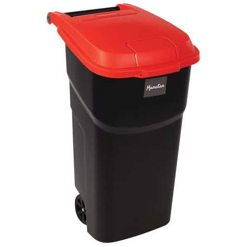 Container met deksel, rood, 100 l - Manutan Expert