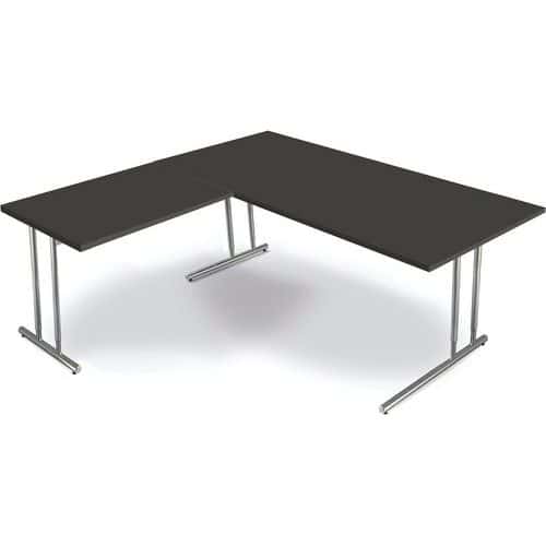 Bureau Artline - chroom frame - B1800 x D800 met toevoeging 1000x600mm