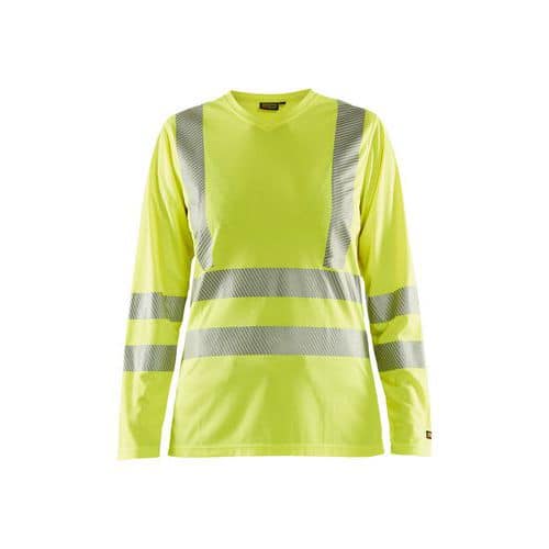 Dames T-Shirt Lange mouw High Vis Geel - Blåkläder