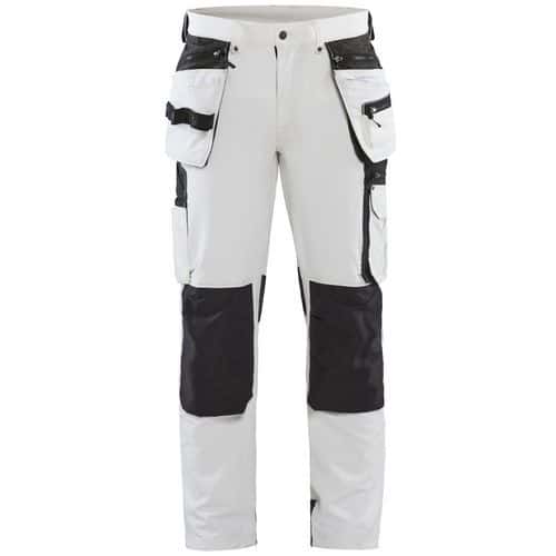 Schildersbroek met 4-weg stretch White/Dark grey - Blåkläder