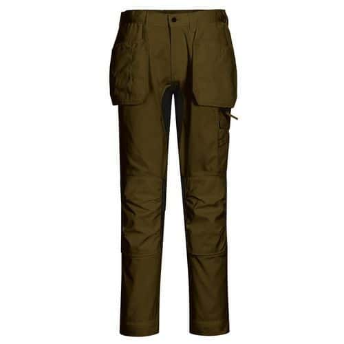 Stretch Broek met holsterzakken Eco WX2 CD883 Olijfgroen - Portwest