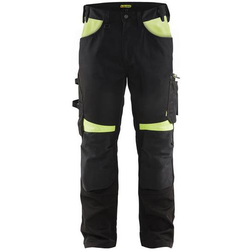 Pantalon de travail 1556 noir/jaune fluo - Blaklader