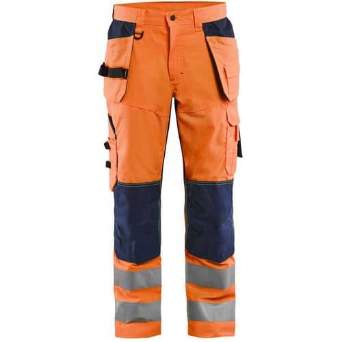 Werkbroek High Vis met ventilatie Oranje/Marineblauw - Blåkläder