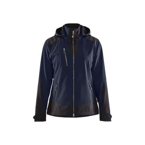 Dames softshell jack Marineblauw/Zwart - Blåkläder