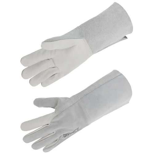 Lashandschoenen met handpalm in runderleer - Boord van crustleer 15 cm - Prosur