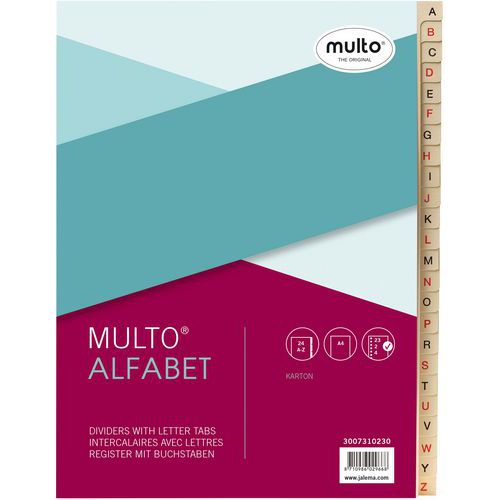 Tabbladen Multo karton A-Z met index: 23-gaats