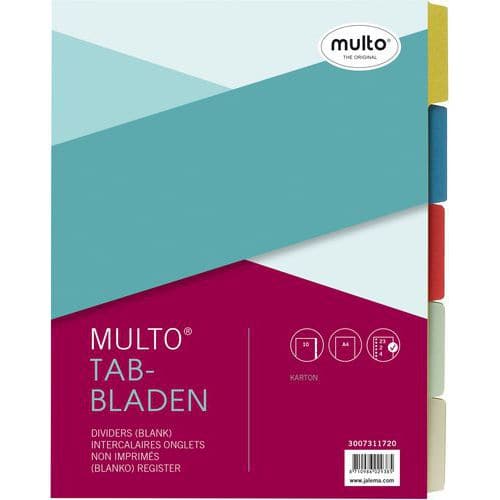 Tabbladen karton Multo gekleurd 23-gaats