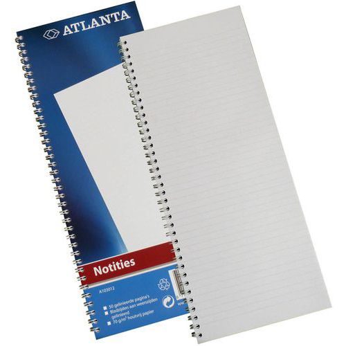 Notitieboek Smal Folio Atlanta Spiraal Blauw