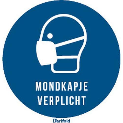 Pictogram mondkapje verplicht met tekst