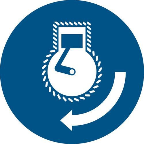 Pictogram Motor starten in de aangeduide draairichting