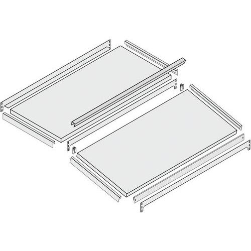 Extra legbord achter recht, voor schuin -  BxH 1300x400 mm.